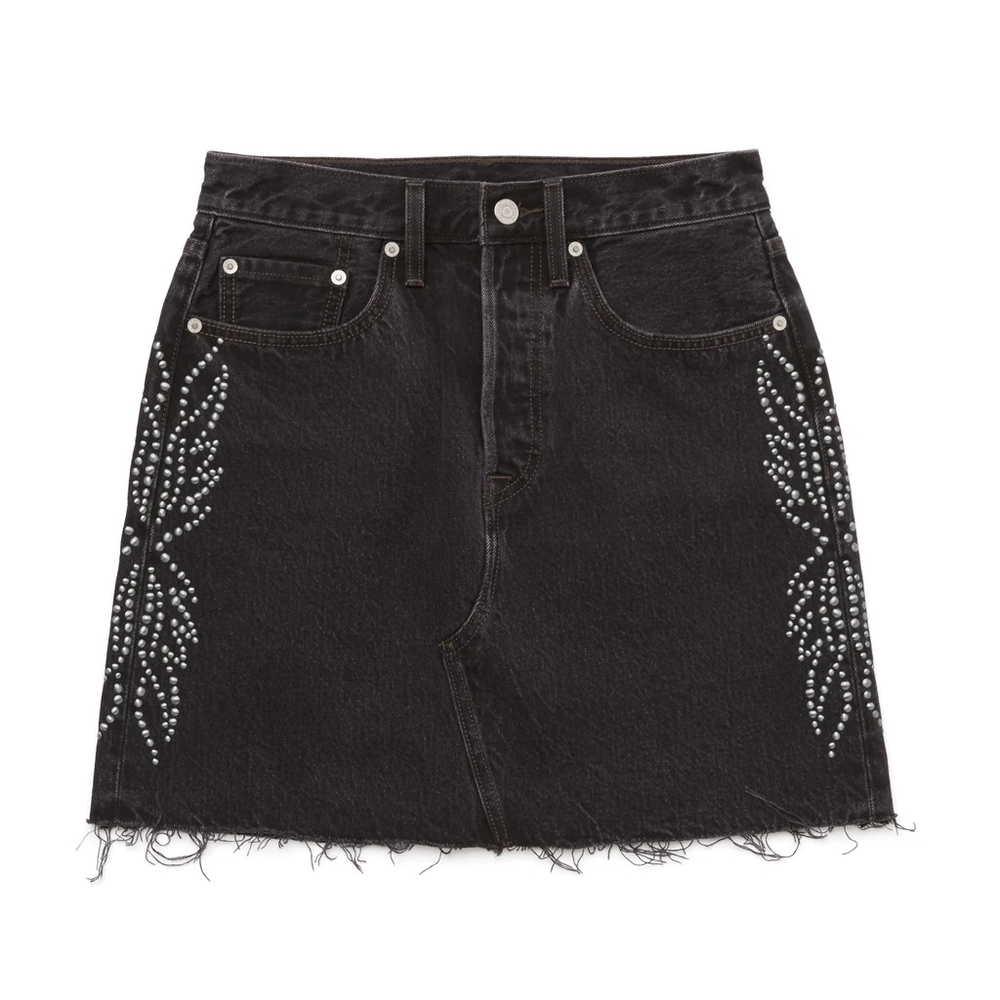 Levi's Decon Studded Black Denim Jean Skirt - Picture 5 of 5